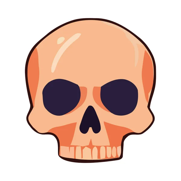 Spooky Halloween Design Evil Skull Symbol Icon Isolated — Stock Vector