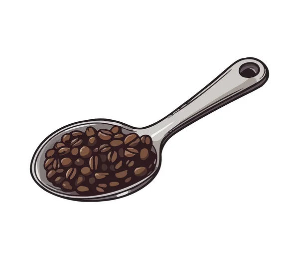 Bio Kaffeebohnen Haufen Gourmet Erfrischungs Ikone Isoliert — Stockvektor