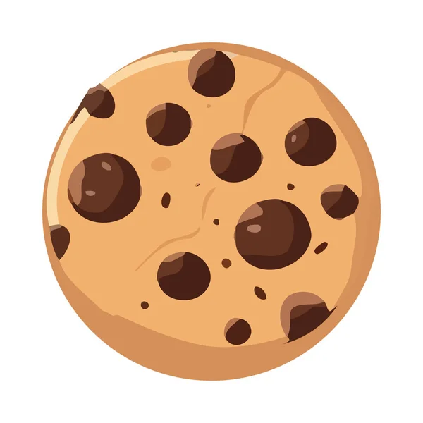 Sladké Cookie Ikona Gurmánská Čokoláda Snack Ikona Izolované — Stockový vektor