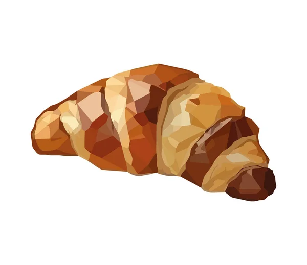 Croissant Pão Fresco Ícone Gourmet Isolado — Vetor de Stock