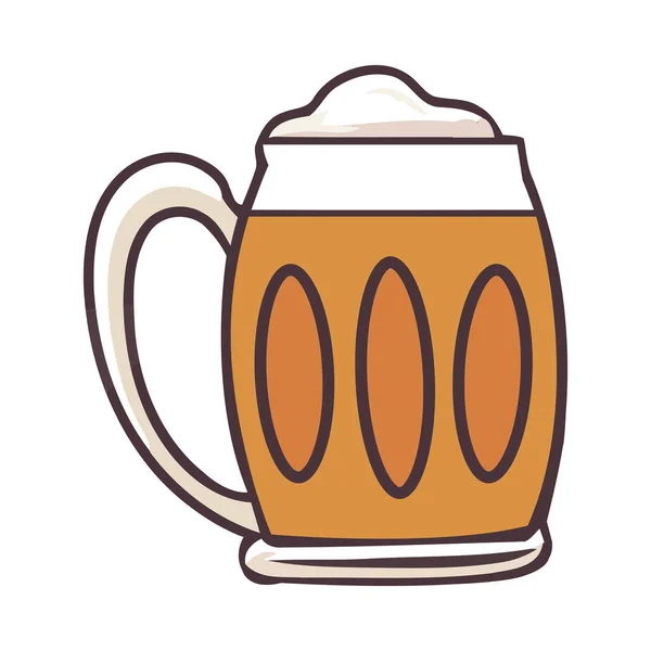 Cerveja Espumosa Ícone Ilustração Copo Cerveja Isolado — Vetor de Stock