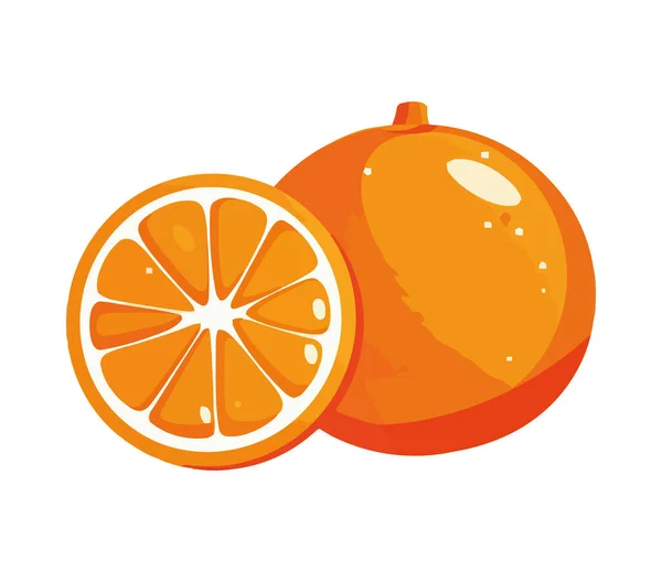Saftige Orangenscheibe Symbol Für Gesunde Ernährung — Stockvektor