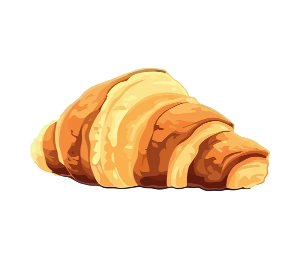 Croissant Recién Horneado Icono Delicia Gourmet Aislado — Vector de stock