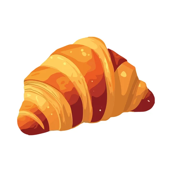 Čerstvě Upečený Croissant Gurmánská Ikona Potěšení Izolovaná — Stockový vektor