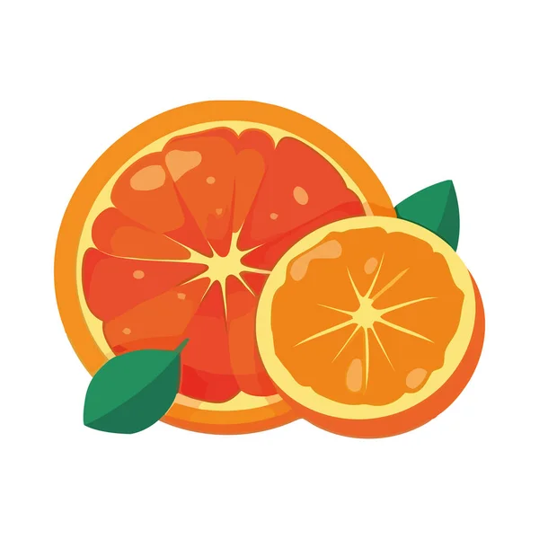 Jugosa Rodaja Cítricos Naranja Icono Alimentación Saludable Aislado — Vector de stock