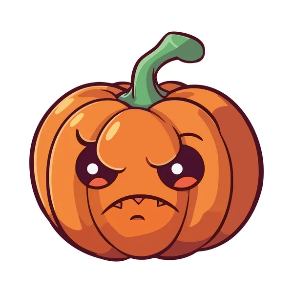 Mascote Abóbora Bonito Traz Assustador Ícone Divertido Halloween Isolado —  Vetores de Stock