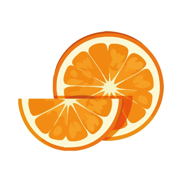 Orange Zitrusfrüchte Scheibe Gesunde Ernährung Symbol Isoliert — Stockvektor