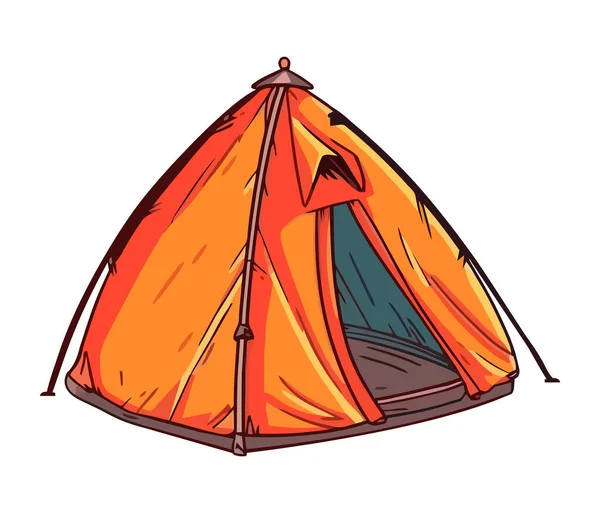 Camping Aventura Tienda Equipo Icono Aislado — Vector de stock