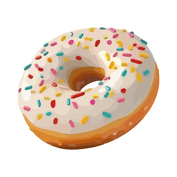 Süße Donut Dessert Snack Symbol Symbol Isoliert — Stockvektor