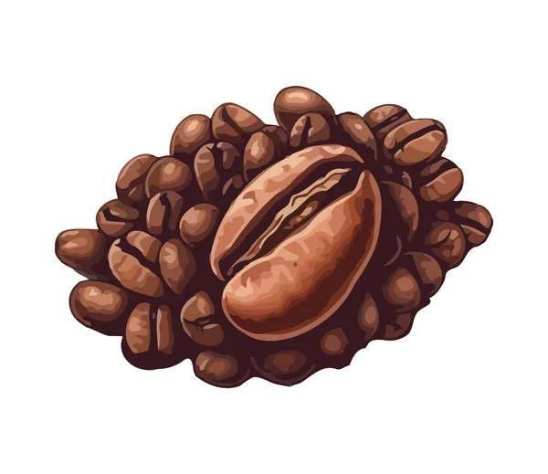 Organické Kávové Zrno Symbolizuje Zdravou Stravovací Ikonu Izolované — Stockový vektor