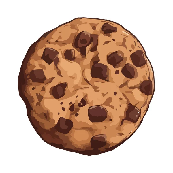 Vektorová Ilustrace Gurmánské Čokoládové Cookie Ikony Izolované — Stockový vektor