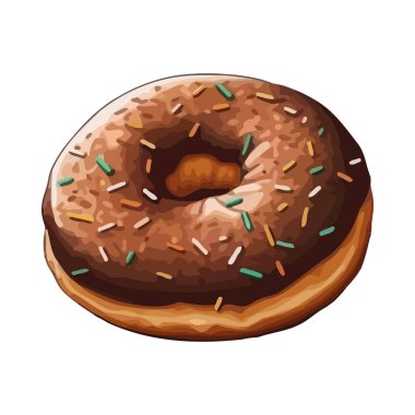 Çikolata kremalı donut izole edilmiş.