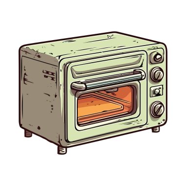 Eski mikrodalga ev mutfağı simgesi izole