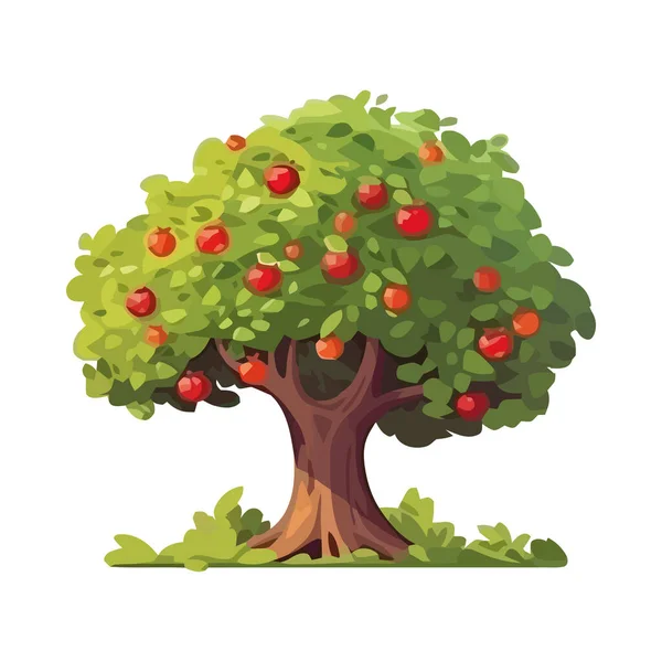 Árbol Fresco Frutas Naturaleza Fondo Icono Aislado — Vector de stock