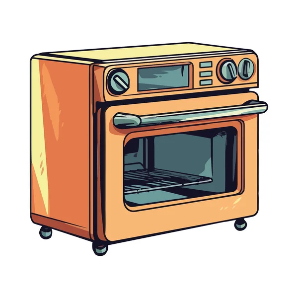 Ikon Oven Peralatan Dapur Modern Terisolasi - Stok Vektor