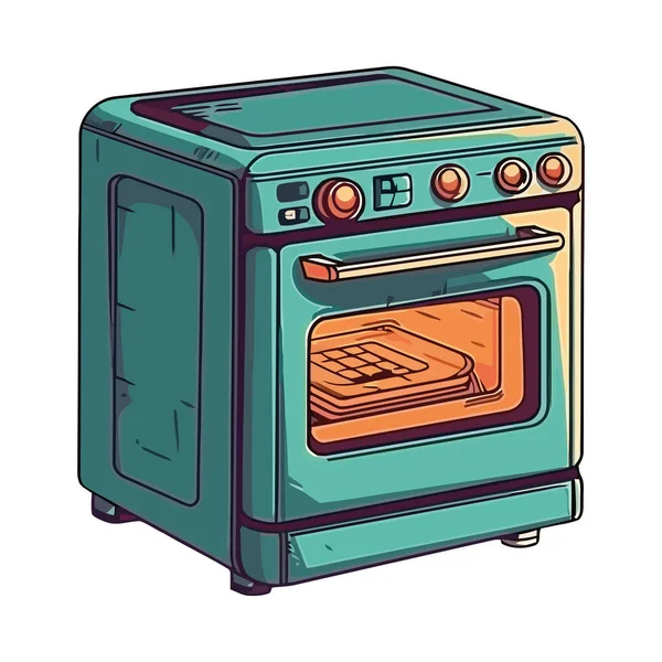 Moderne Küchengeräte Backofen Symbol Isoliert — Stockvektor