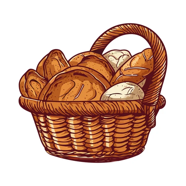 Изолированная Векторная Иллюстрация Значка Корзины Хлеба — стоковый вектор