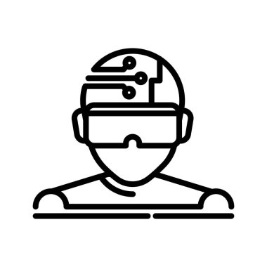 ai teknoloji robot vektörü izole edildi