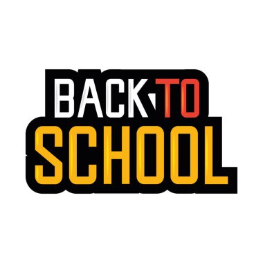 Okula dönüş metni vektörü izole edildi