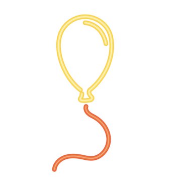 Neon doğum günü kutlaması helyum balonu vektörü izole edildi