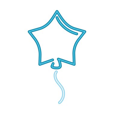 Neon yıldız helyum balonları vektörü izole edildi