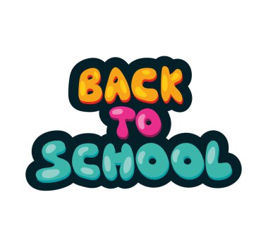 Okula geri dön. Metin vektörü izole edildi.