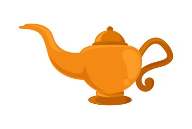 Altın lamba ikonu vektörü izole edildi