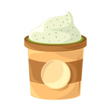 Yeşil çay dondurma vektörü izole edildi