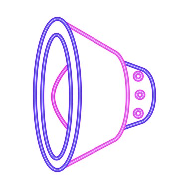 neon mor megafon vektörü izole edildi