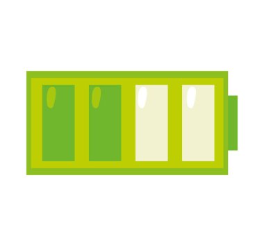 şarj edilmiş pil eko ikonu izole vektörü