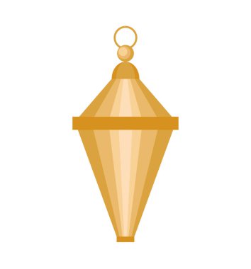 Altın ramazan lambası asılı çizim vektörü izole