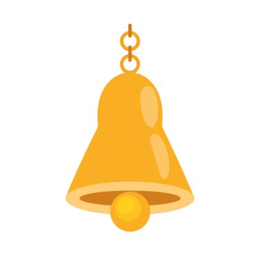 Altın çan asılı tasarım vektörü izole