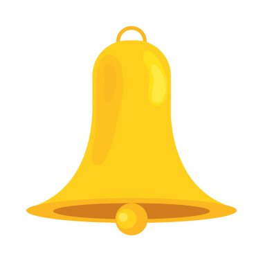 Altın çan asılı zarif tasarım vektörü izole