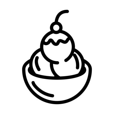 dondurma kabın içinde yiyecek karalama ikonu izole