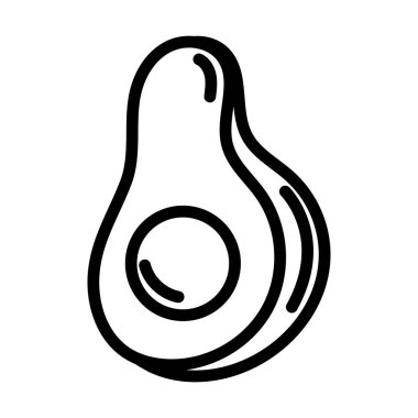 avocado food doodle icon isolated