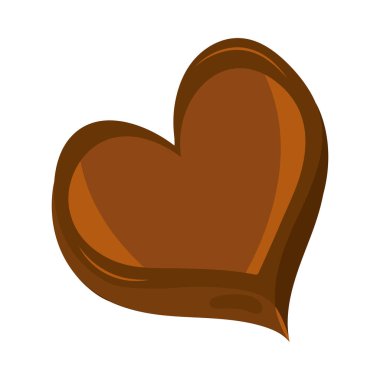 Çikolata şekilli kalp ikonu izole edilmiş vektör