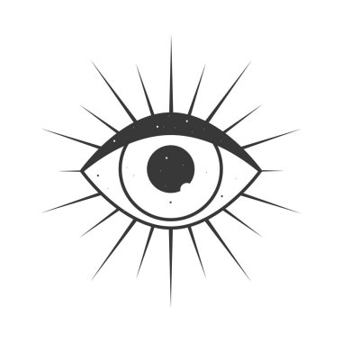 Ezoterik göz küresi simgesi izole edilmiş vektör