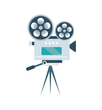 üç ayaklı vektör izole edilmiş eski film aygıtı
