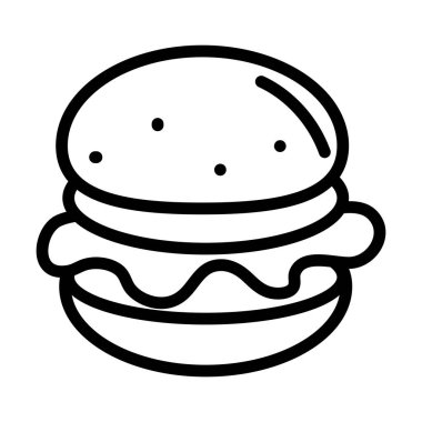 burger food doodle icon isolated