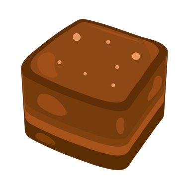 tatlı brownie çikolatalı ikon izole vektör