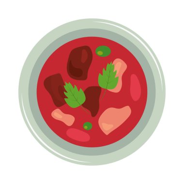 Hint yemeği çorbası vektörü izole edildi