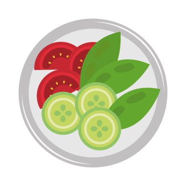 Hint yemeği salatası vektörü izole edildi