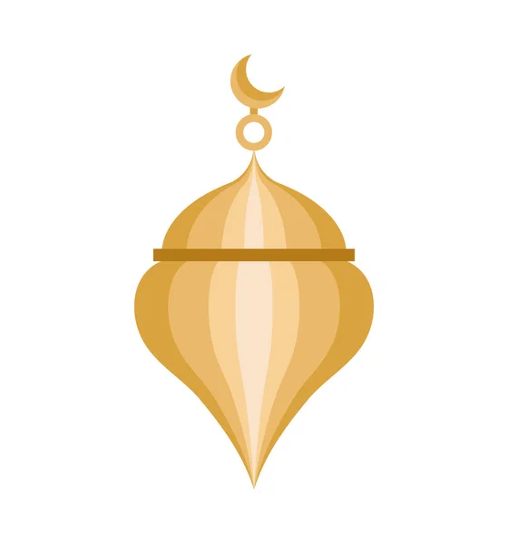 Goldener Ramadan Lampenvektor Isoliert — Stockvektor