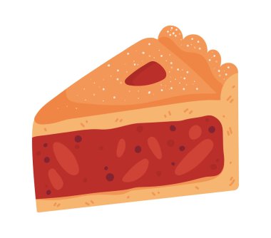 beyaz arkaplan simgesi üzerindeki pasta dilimi izole edildi