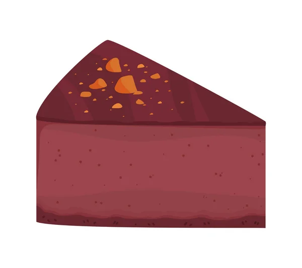 単離されたチョコレートケーキのスライス アイコン — ストックベクタ