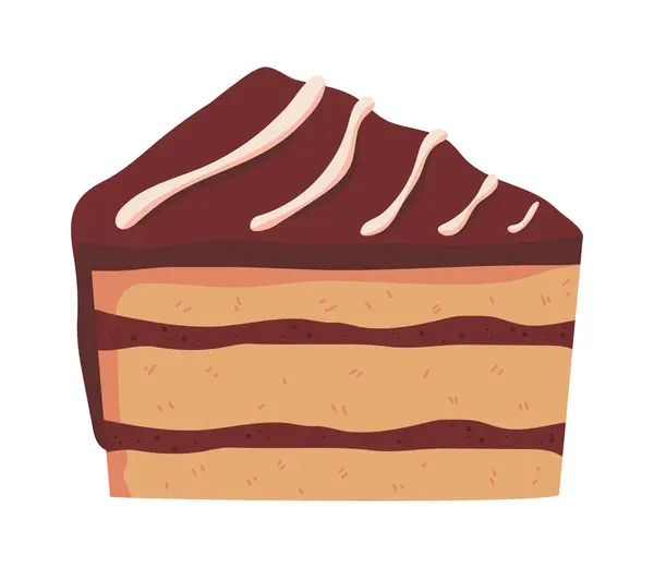 Cake Slice Dessert Icon Isolated — Stock Vector