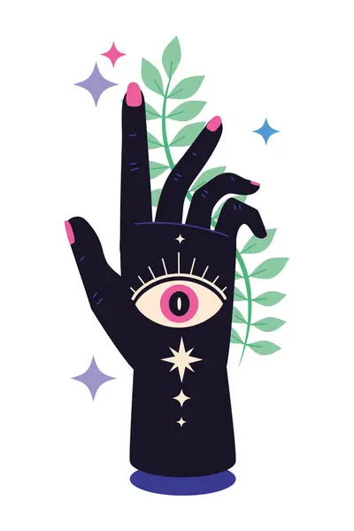 Esoteric Hand Mystical Icon Isolated — Stock Vector