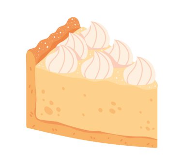 kek dilimi ve krema simgesi izole