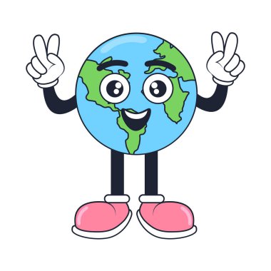 hava karikatürü dünya vektörü izole edildi