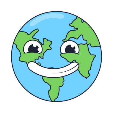 hava karikatürü dünya çizim vektörü izole edildi